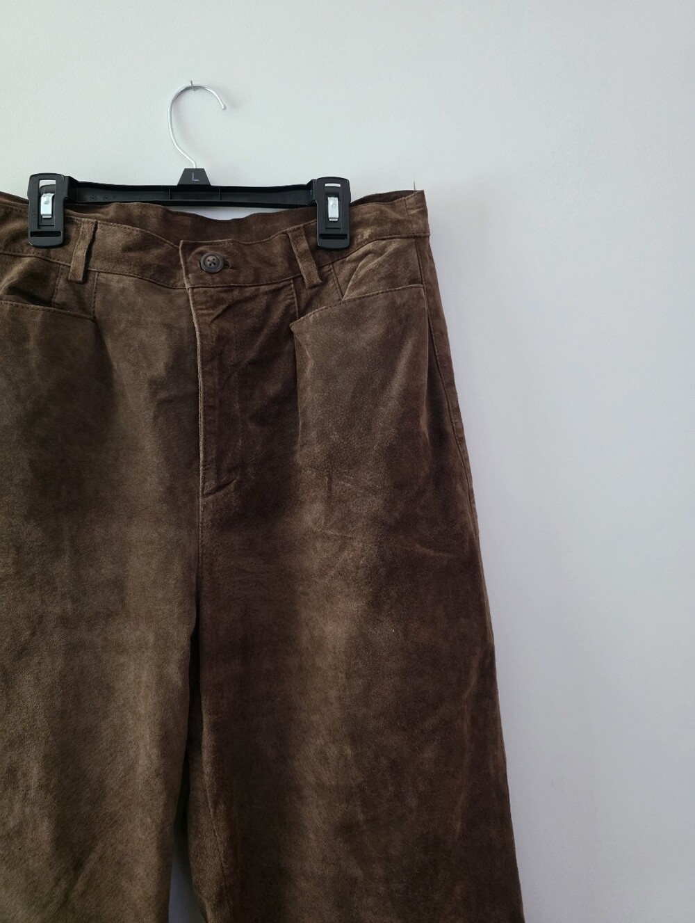 Vintage Suede Leather Staight Leg Pants 90s Western Chic Womns 12 Sonoma Jean Co - Picture 3 of 8